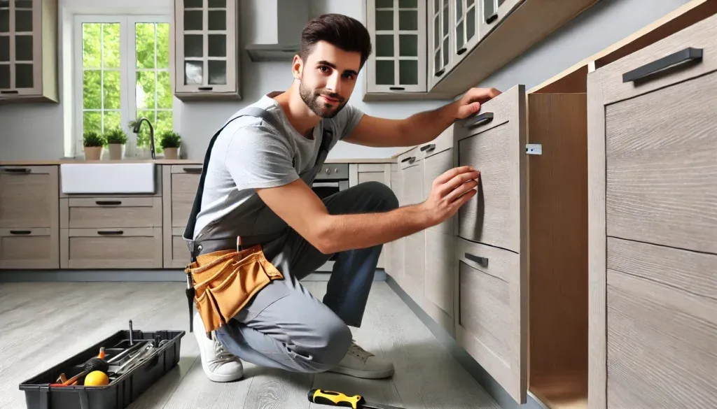 Homeowner painting a wall during a DIY renovation