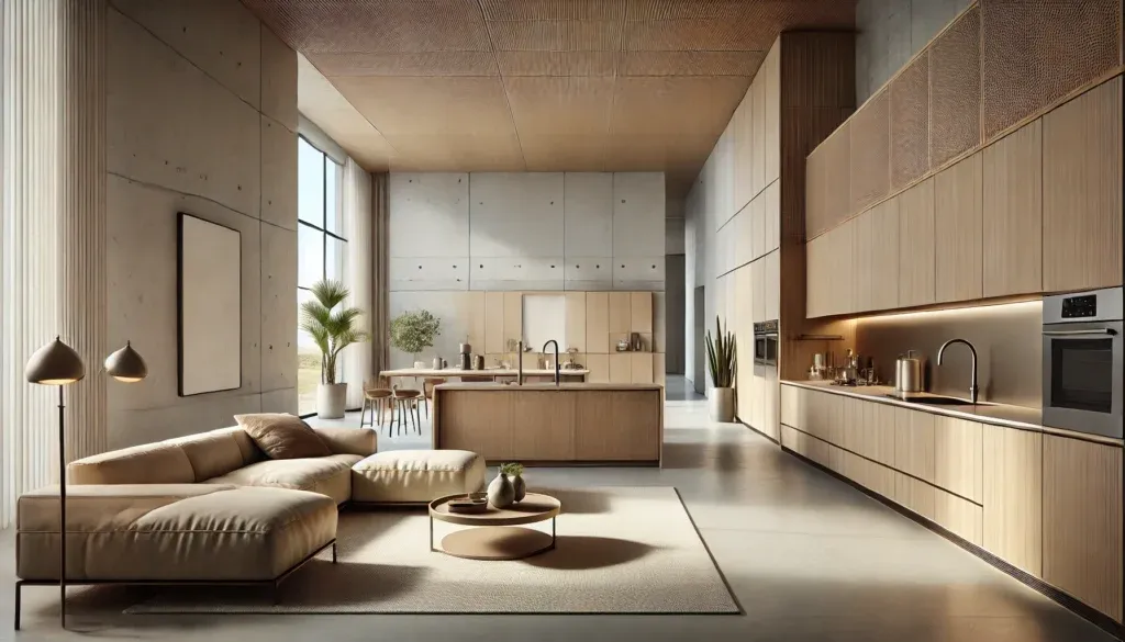 Minimalist custom cabinets crafted from high-quality materials, featuring clean lines and a sleek design in a modern interior.