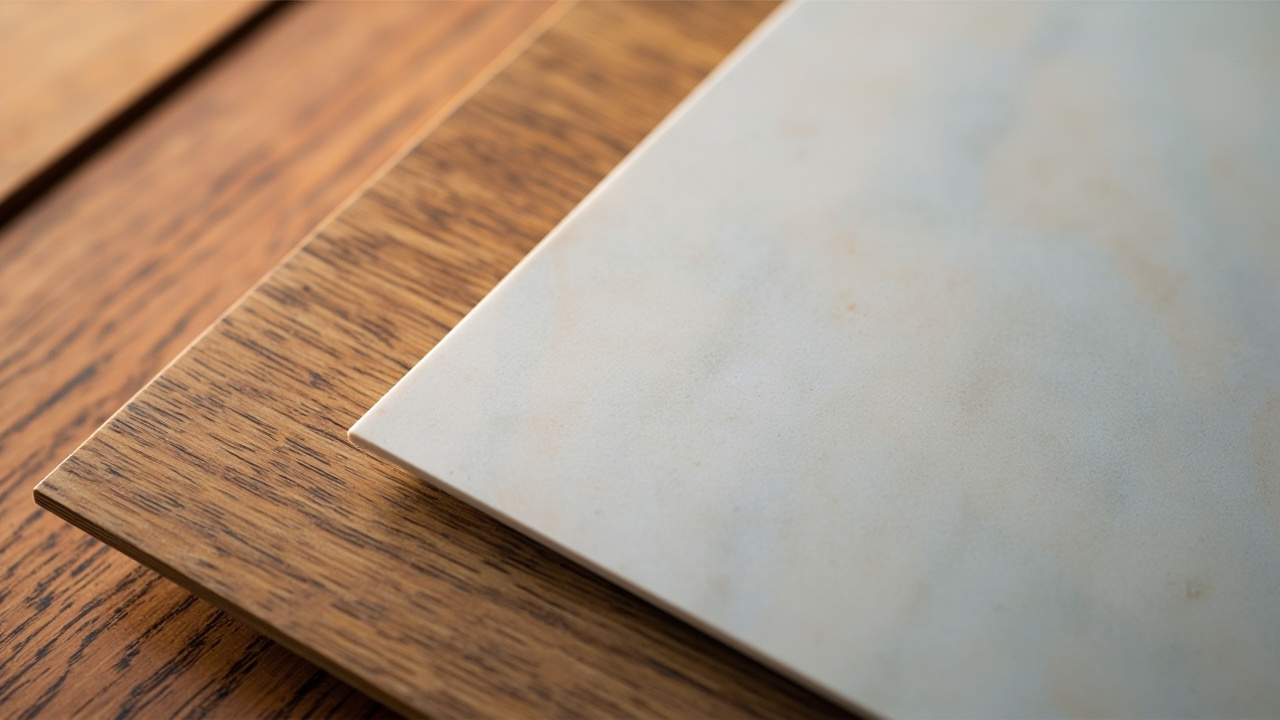 Close-up shot showcasing a variety of cabinet materials including solid wood, laminate, and high-gloss, perfect for custom kitchen cabinets by Houston contractors.