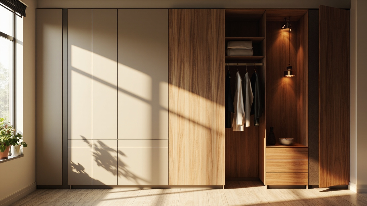 A stylish room showcasing a modern RTA closet and a bespoke custom closet, highlighting diverse closet solutions.